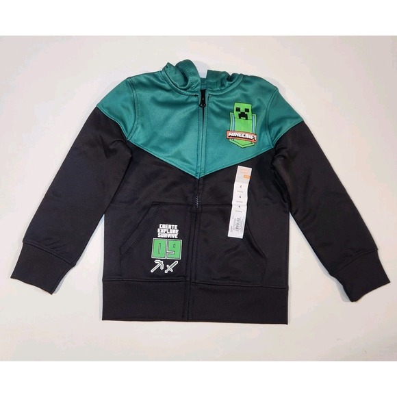 Boys Jumping Beans Minecraft Graphic Zip Hoodie Size 4 NWOT - Picture 3 of 4